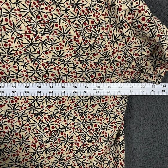 Wallace & Barnes Shirt Mens Small Beige Floral All Over Print Camp Loop Collar - Picture 10 of 12